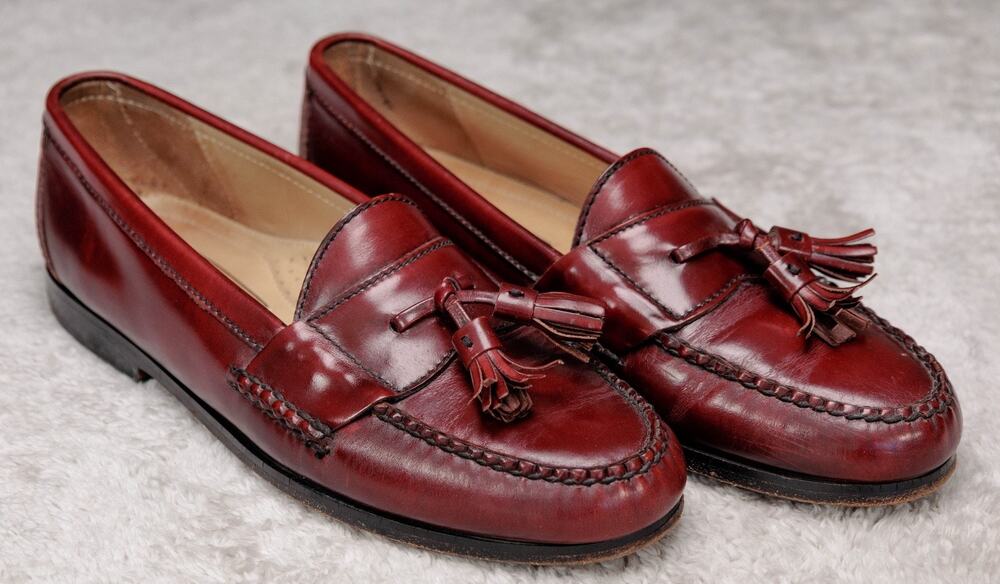 Cole Haan Cognac Brown Leather Tassel Loafers Slip On Shoes Mens Size 9 B